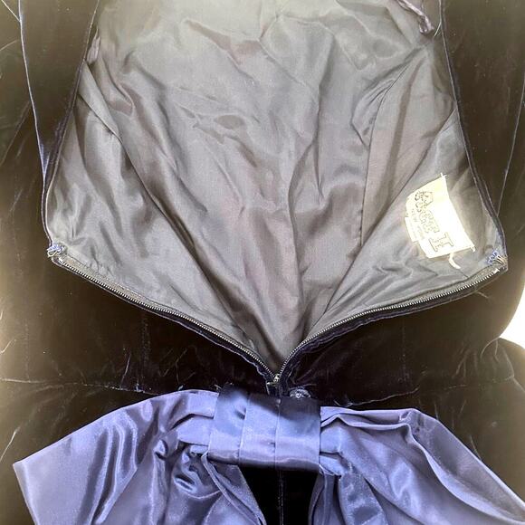 Act I New York Cobalt Blue Velvet Vintage 1980s Cocktail Dress-Size 7/8 Stunning - Picture 8 of 12